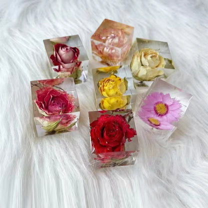 Flowers in Acrylic Blocks