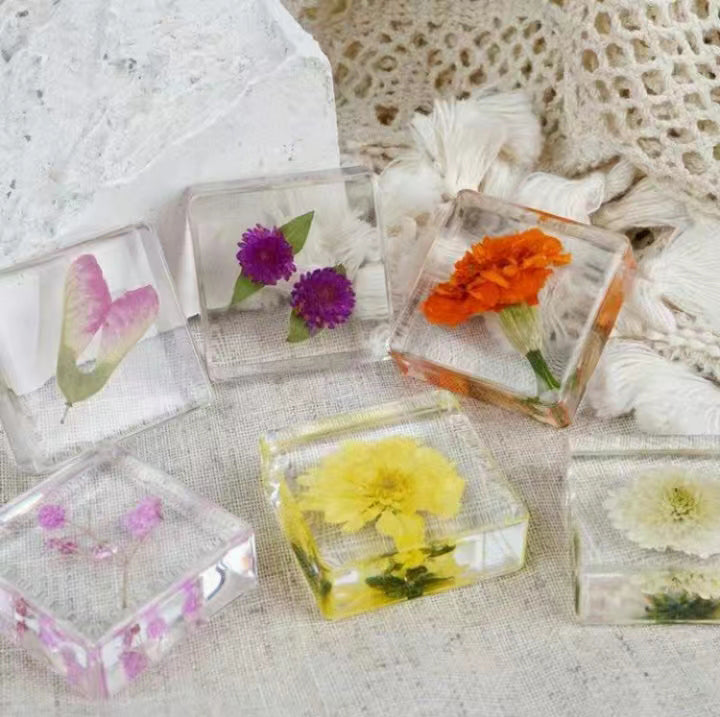 Flowers in Acrylic Blocks